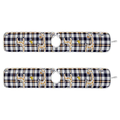 Kcldeci 2 Pack Faucet Mat Splash Guard For Kitchen Sink,Giraffe And Birds On Plaid Pattern For Kids Wear Baby Dress Fashion Print 23x5 Inch Faucet Handle Drip Catcher Tray Absorbent Mat Fast Dry Mat F - Image 2