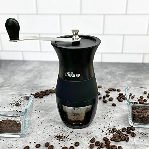 Manual Coffee Grinder, Large Capacity Ceramic Burr Grinder With Adjustable Grind Size, Black - Image 2