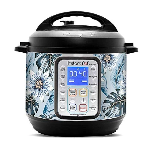 Wrap For Instant Pot Smart Wifi 6 Quart | Fits InstaPot SmartWifi 6QT | Tropical Flowers Paradise Blue Hue