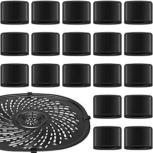 16 Pieces Air Fryer Rubber Bumpers Black Air Fryer Rubber Pieces Air Fryer Replacement Parts Silicone Accessories Rubber Non-Scratch Protective Covers For Air Fryer Grill Pan, 0.6 X 0.44 X 0.18 Inch