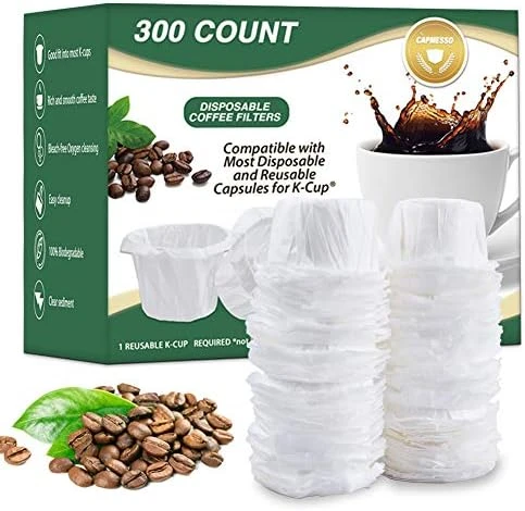 Disposable Coffee Paper Filters Replacement Kerig Filter Compatible With Reusable Single Serve Pods Keurig Coffee Maker-300 Count (Natural) - Image 8