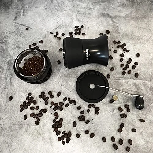 Manual Coffee Grinder, Large Capacity Ceramic Burr Grinder With Adjustable Grind Size, Black - Image 5