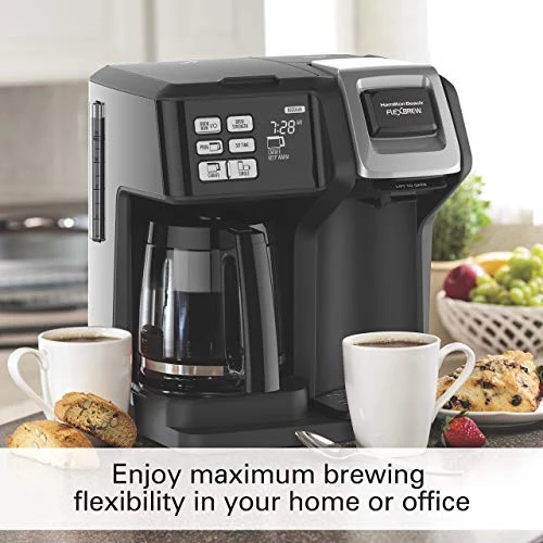 Hamilton Beach (49976) Coffee Maker, Single Serve & Full Coffee Pot,Compatible WithK-Cup Packs Or Ground Coffee, Programmable, FlexBrew, Black (Renewed) - Image 2