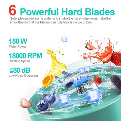 Smoothies Shake Blender With Powerful Blades, Personal Blender For Shakes And Smoothies, Portable Blender Mini Juicer For Kitchen Travel Gym Sports - Image 2
