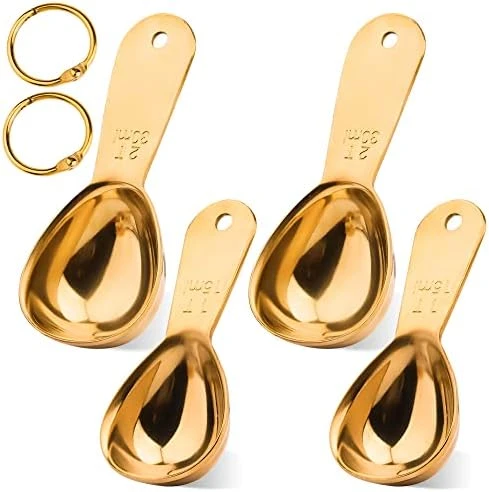 Coffee Scoops Set Of 4, Stainless Steel Coffee Scoops, 2 Coffee Tablespoons (30ml), 2 Measuring Tablespoons (15ml) Coffee Measuring Spoons For Tea, Sugar, Spice Ect (2x15ml+2x30ml Scoops) - Image 8