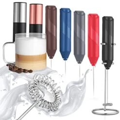 -USA Milk Frother For Coffee, Handheld Drink Mixer Electric Whisk, Mini Stirrer Wand Foam Maker, Black