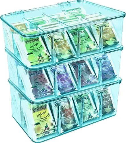 Utopia Home (3 Pack) Tea Bag Organizer - Stackable Tea Bag Storage Organizer With Clear Top Lid- Tea Bag Holder For Counter Tops, Kitchen Cabinets, Pantry, Sweeteners (Clear) - Image 13
