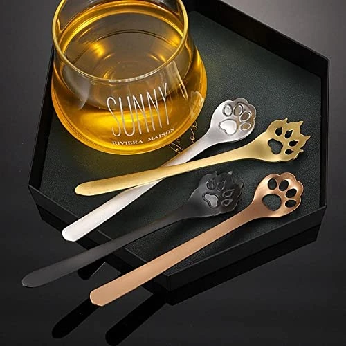 GENERIC 1/4Pcs Cat Dog Claws Coffee Spoons,Cute Cat Dog Paw Claw Stainless Steel Teaspoon Coffee Sugar Ice Cream Cake Stirring Spoon(4Pcs,silver) - Image 5