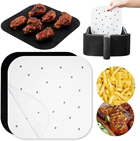 Ir Fryer Parchment Paper Liners Compatible With Chefman, Cosori, Dash, Nuwave®, Philips And More | Bleached Square Perforated Air Fryer Liners For Pans, Trays And Air Fryer Baskets - Image 8
