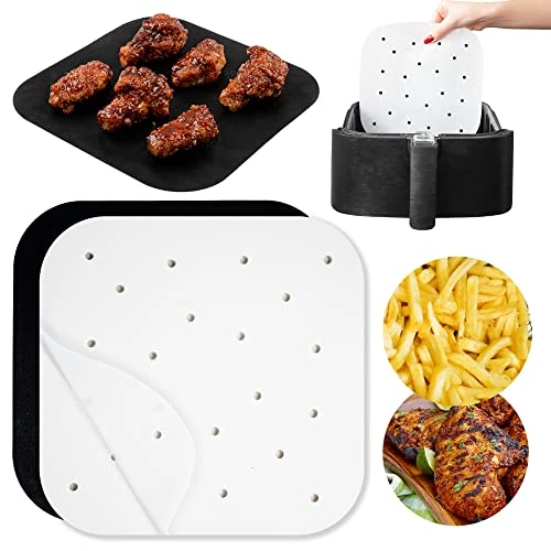 Ir Fryer Parchment Paper Liners Compatible With Chefman, Cosori, Dash, Nuwave®, Philips And More | Bleached Square Perforated Air Fryer Liners For Pans, Trays And Air Fryer Baskets