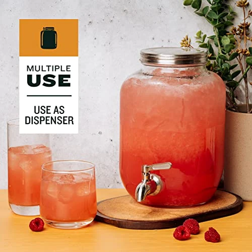 - Cold Brew Mason Jar Coffee Maker, Durable Glass, Heavy Duty Stainless Steel Filter, Lid, And Pour Spout - 4 Quart, (128 Oz / 1 Gallon) - Image 5