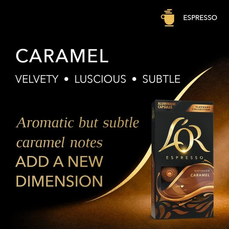 Espresso Capsules, 30 Count Caramel, Single-Serve Aluminum Coffee Capsules Compatible With The L'OR BARISTA System & Nespresso Original Machines - Image 3