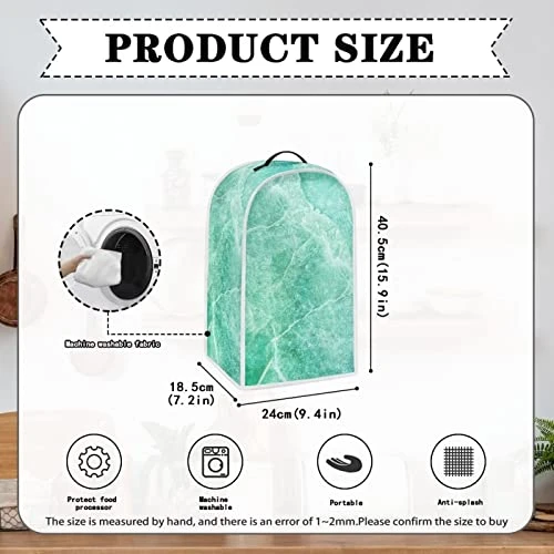 Biyejit Teal Marble Print Blender Covers For Kitchen, Dust And Fingerprint Appliance Protector With Durable Hanlde, Dust Covers For Kitchen Appliances Stand Mixer Or Maker Coffee Appliance Cover - Image 4