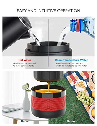 Portable Coffee Maker: 12V Travel Espresso Machine, 15 Bar Pressure Rechargeable Battery Heating Water For Camping, Driving, Home And Office - Image 2