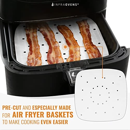 Ir Fryer Parchment Paper Liners Compatible With Chefman, Cosori, Dash, Nuwave®, Philips And More | Bleached Square Perforated Air Fryer Liners For Pans, Trays And Air Fryer Baskets - Image 2