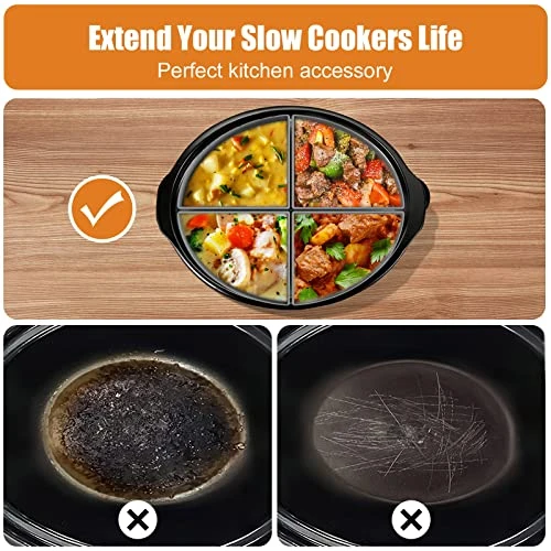 Slow Cooker Divider Liner Fit 6 QT Silicone Slow Cooker Liners, 4 In 1 Reusable Slow Cooker Divider, Leakproof & Easy Clean Dishwasher Safe Cooking Liner For 6 Quart Pot (Grey) - Image 3