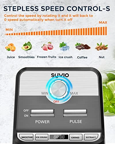 Syvio Blenders For Kitchen, Smoothie Blender 1450W With 4 Presets And 68 Oz Tritan Container, Blender For Shakes And Smoothies, Crushing Ice, Frozen Fruits - Image 3