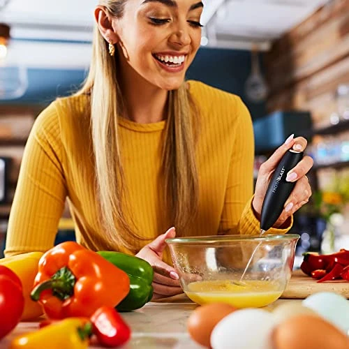 ™ Milk Frother Handheld For Coffee {Foam Maker} Electric Whisk Drink Mixer For Lattes, Cappuccino, Frappe, Matcha, Hot Chocolate (Black) - Image 6