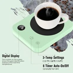 Offee Mug Warmer With Auto On/Off Timer, Mug Warmer For Desk With Auto ON/OFF, Coffee Warmer For Desk With 3-Temp Settings, Electric Coffee Cup Warmer With Led Digital Display,Warm Gift For Your Love