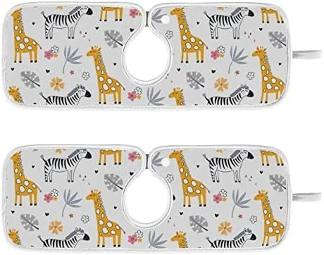 Kcldeci 2 Pack Faucet Mat Splash Guard For Kitchen Sink,Cute Zebra Giraffe And 23x5 Inch Faucet Handle Drip Catcher Tray Absorbent Mat Fast Dry Mat For Kitchen, Bathroom - Image 9