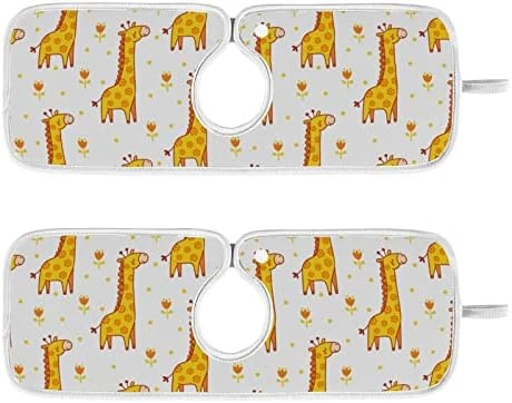 Kcldeci 2 Pack Faucet Mat Splash Guard For Kitchen Sink,Giraffe Blinked 14x5 Inch Faucet Handle Drip Catcher Tray Absorbent Mat Fast Dry Mat For Kitchen, Bathroom - Image 7