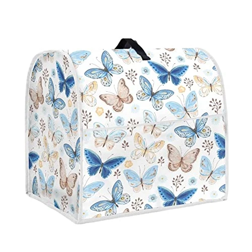 Flashideas Butterfly Kitchen Aid Mixer Cover For Women, Oil-proof Stand Mixer Cover With Handle And Pocket, Durable Protective Cover For Tilt Head/Lift Bowl Mixer Home Appliance Organizer Bag