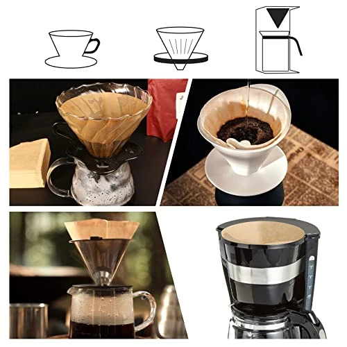 Coffee Filter, V60 Filters 02, Coffee Filters 2 Cone Paper, Small Cone Coffee Filters 1-4 Cup, 100 Count, Natural, Brown - Image 3