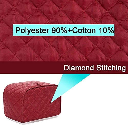 4 Slice Toaster Cover, Kitchen Small Appliance Cover Fingerprint And Greasy Protection, Machine Washable Polyester Toaster Dustproof Cover (Red) - Image 2