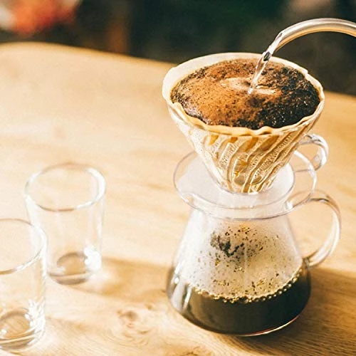 Hario "Simply Glass V60 Pour Over Set With Glass Server, Scoop And Filters, Size 02, Clear - Image 4