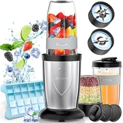 Bullet Blender For Shakes And Smoothies, Airpher 19 Pieces 850W Personal Smoothie Blender For Kitchen With Ice Tray, 2 * 17 Oz & 10 Oz To-Go Cups, BPA Free, Pulse Technology