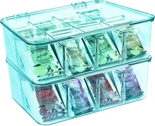 Utopia Home (3 Pack) Tea Bag Organizer - Stackable Tea Bag Storage Organizer With Clear Top Lid- Tea Bag Holder For Counter Tops, Kitchen Cabinets, Pantry, Sweeteners (Clear) - Image 8