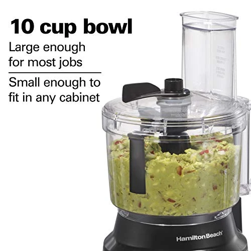 Hamilton Beach Food Processor & Vegetable Chopper For Slicing, Shredding, Mincing, And Puree, 10 Cups + Easy Clean Bowl Scraper, Stainless Steel (70730) - Image 6