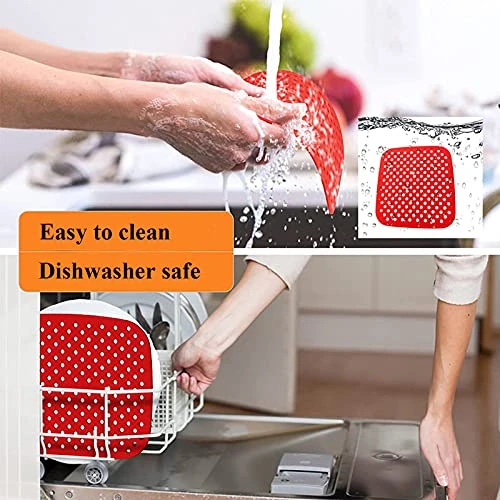 Air Fryer Silicone Liners,2 Pack 8.5 Inch Reusable Food-Grade Silicone Mat, Non-stick Heat Resistant Air Fryer Accessories - Image 4