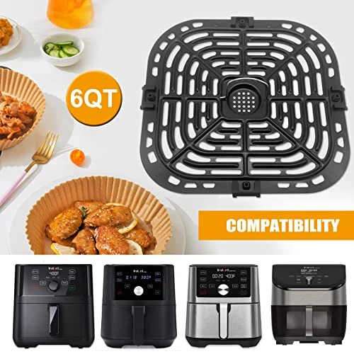 Original Air Fryer Grill Pan For Instant Pot Vortex Plus 6 In 1 6 QT Gourmia GAF685 GAF735 6 QT Air Fryer, Air Fryer Accessories Replacement Tray Rack Parts Grill Plate Crisper Plate, Dishwasher Safe - Image 3