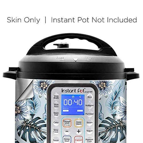 Wrap For Instant Pot Smart Wifi 6 Quart | Fits InstaPot SmartWifi 6QT | Tropical Flowers Paradise Blue Hue - Image 4