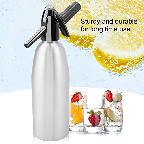 Okuyonic 1L DIY Drink Bottle, Alloy Material Soda Bottle Siphon Soda Bottle For Mojitos For DIY(Silver) - Image 5