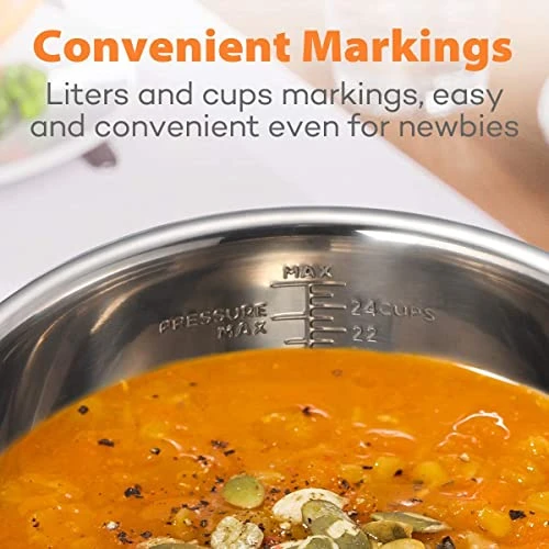 Stainless Steel Inner Pot Compatible With Ninja Foodi 8 Quart Accessories Replacement Insert Liner