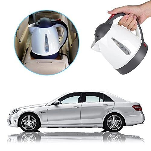 Portable Car Electric Kettle Road Trip Travel Cigarette Lighter DC12V/24V Heated Water Tea Coffee Kettle Auto Shut Off (1000ml (Kettle) (12V) - Image 3
