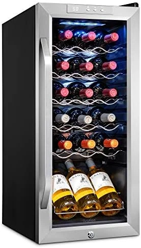 18 Bottle Compressor Wine Cooler Refrigerator W/Lock | Large Freestanding Wine Cellar For Red, White, Champagne Or Sparkling Wine | 41f-64f Digital Temperature Control Fridge Stainless Steel - Image 6