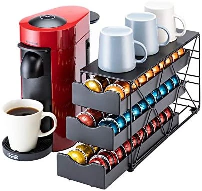 Flagship For Nespresso Pod Holder Drawer Large Mullti Tier Coffee Pod Holder Vertuo (4 Tier (80Pods)) - Image 5