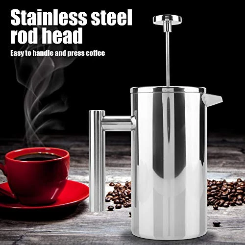Press Coffee Pot, French Press Coffee Maker Double Walled Stainless Steel Coffee Maker French Press Tea Pot With Filter (800ML)