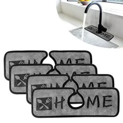 4PCS Faucet Absorbent Drying Mat—Protect The Faucet Area Clean，Faucet Splash Catcher,Suitable For Kitchen, Bathroom And RV Sinks (Faucet Width 2.5 Inches)