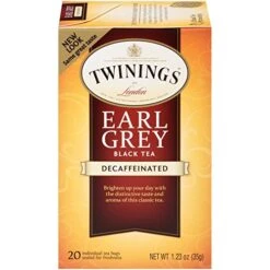 Twinings Of London Decaffeinated Earl Grey Black Tea Bags, 20 Count