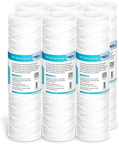 Membrane Solutions 5 Micron 10"x2.5" String Wound Whole House Water Filter Replacement Cartridge Universal Sediment Filters For Well Water - 6 Pack - Image 7