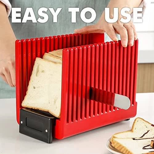 Bread Slicer For Homemade Bread Loaf Bagels, Bread Slicing Guide Easy To Clean Flodable And Campact Bread Cutter Without BPA - Image 2