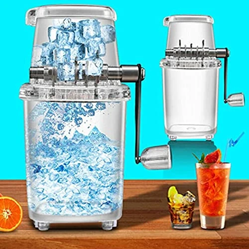 Mini Portable Ice Maker, Ice And Drink Bucket With Handles Shredding Machine,Portable Hand Crank Manual Ice Shaver For Summer Frozen Drinks, Ice Shredding Machine Hand Snow Cone Ice Machine (A) - Image 3