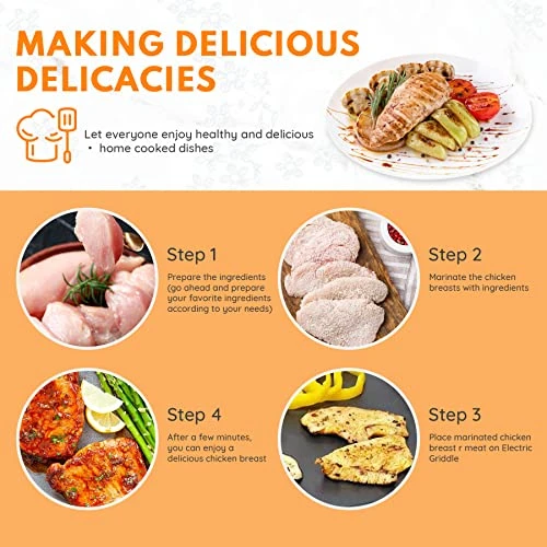 Onstick Electric Skillet 12 Inch Electric Fryer With 2 Layers Of Non-Stick Coating, Adjustable Temperature Control, Heat-Resistant Handle. - Image 5