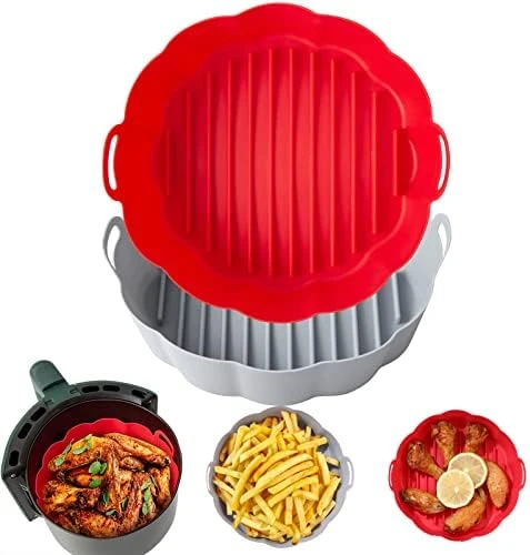 Eidsefe Air Fryer Silicone Liners, 2PCS 7.5" Food Grade Reusable Air Fryer Liner, Easy Cleaning Fits 3-5QT Airfryer Accessories - Image 6