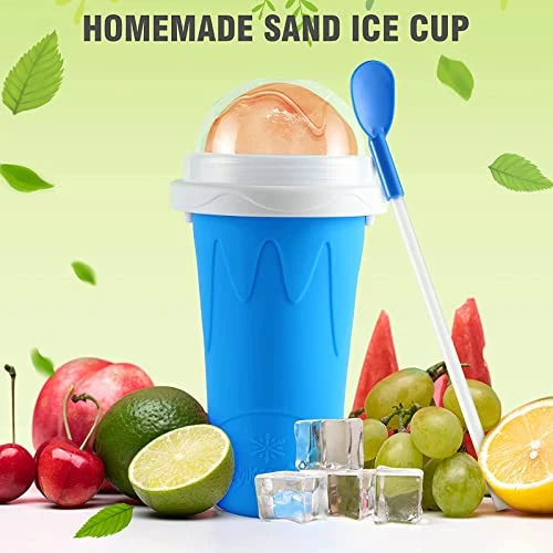Slushie Cup Slushy Maker Ice Cup Silica Cup Pinch Cup Summer Cooler Smoothies Cup Double Layer Squeeze Cup Slush Maker Cup Smoothie Cup - Image 2