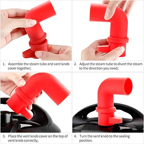 Steam Release Accessory, 360 Rotation Silicone Steam Diverter For Instant Pots Duo/Duo Plus/Smart/Ultra Models, Cupboard/Cabinet Savior-Black - Image 3